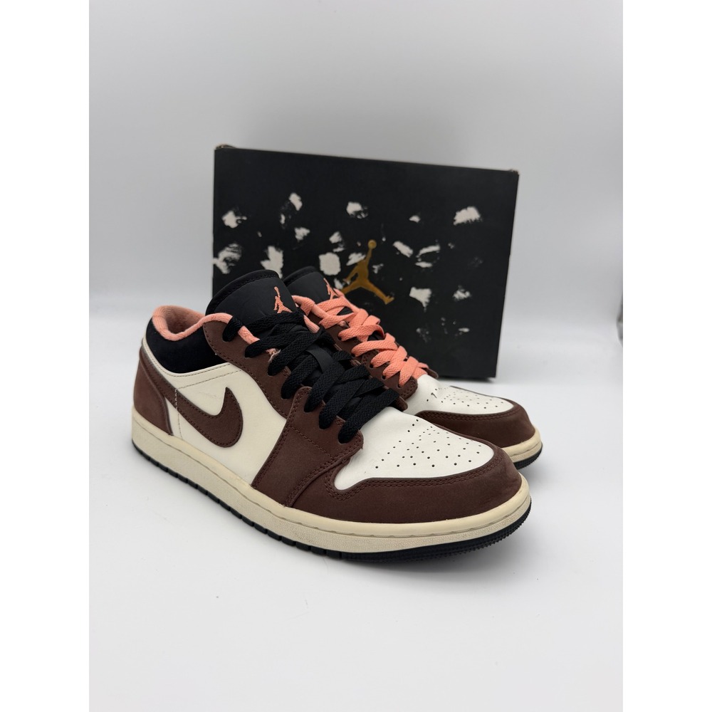 Air Jordan 1 Low SE Mocha Light Chocolate Crimson Bliss DC6991-200 Mens 8.5 Box